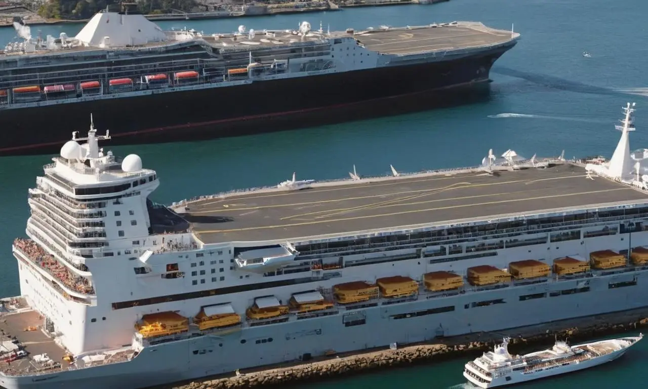 Aircraft Carrier vs Cruise Ship Size Comparison